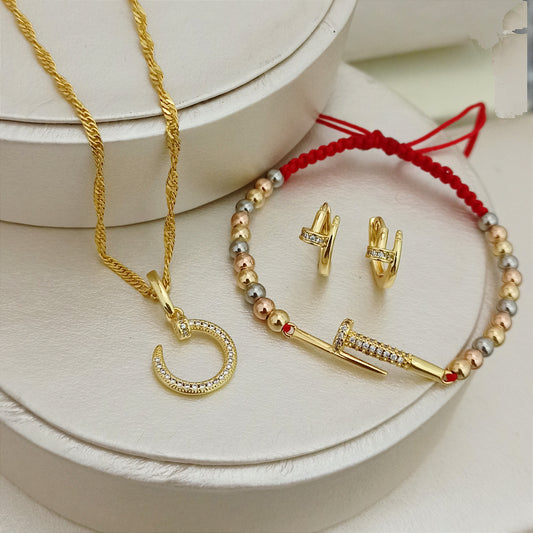 Set Cadena, Dije y topitos Y Manilla Clavo CT