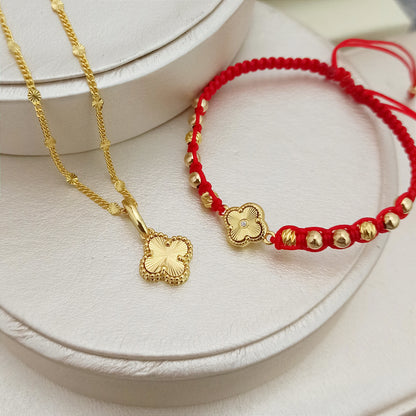 Set Cadena y Manilla Clover Sol