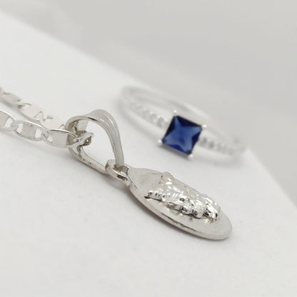 Conjunto cadena, dije San Miguel y Anillo Azul Light