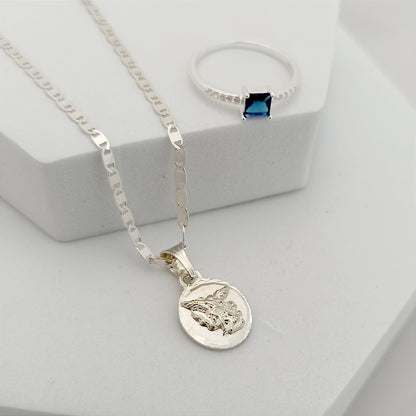 Conjunto cadena, dije San Miguel y Anillo Azul Light