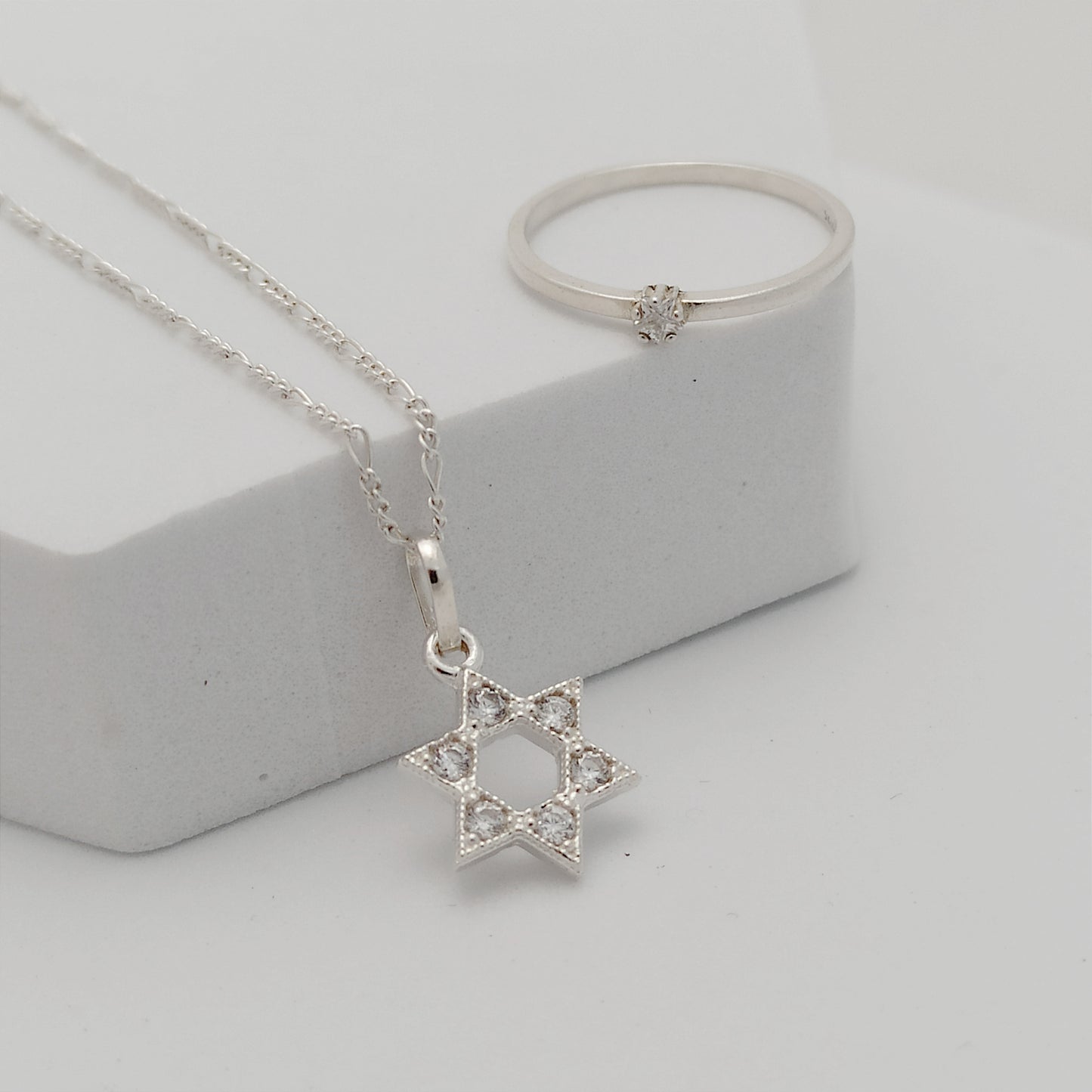 Conjunto cadena, dije Estrella de David y Anillo Midi