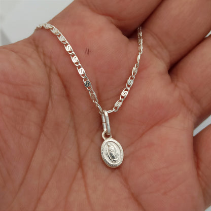 Conjunto cadena  dije mini Virgen Guadalupe