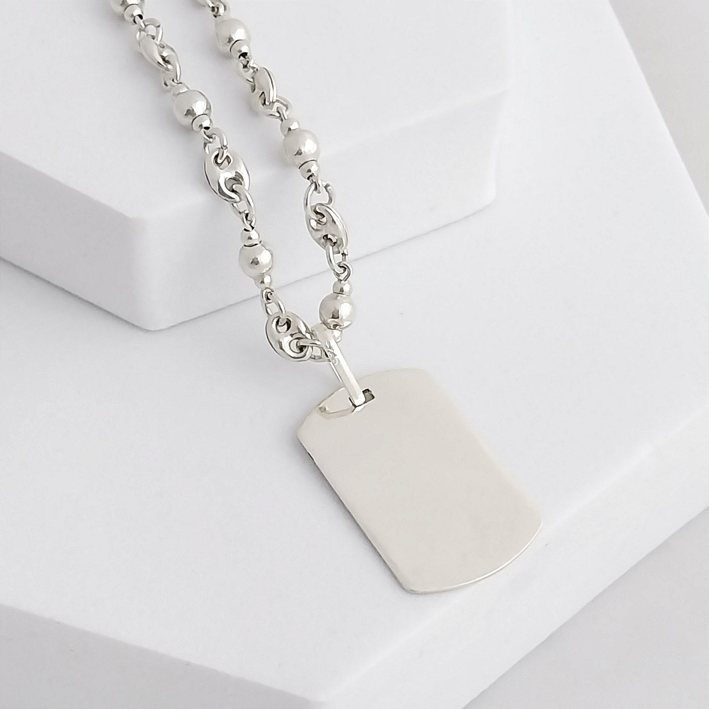 Conjunto cadena y placa militar Grande