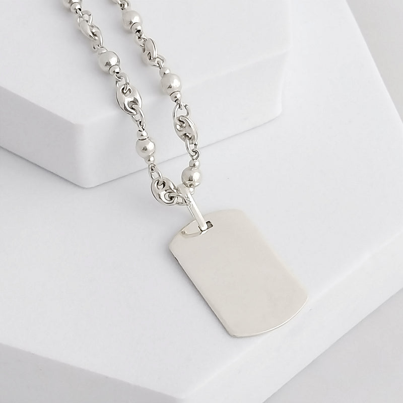 Conjunto cadena y placa militar Grande
