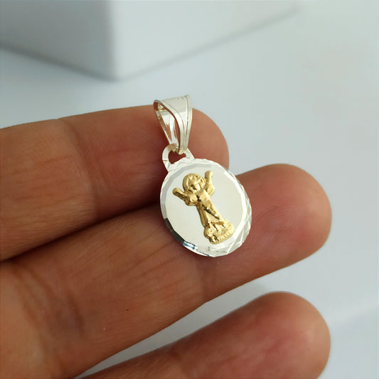 JPO23013 - Dije Medalla Divino Niño Plata y Oro