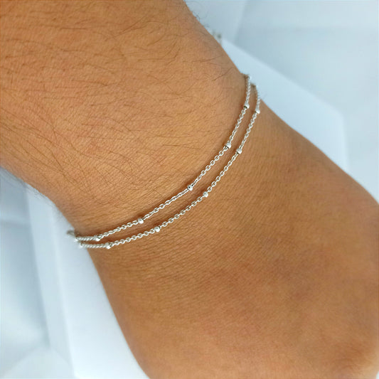 JP56013 - Pulsera Aros con balin 2mm y 18cm
