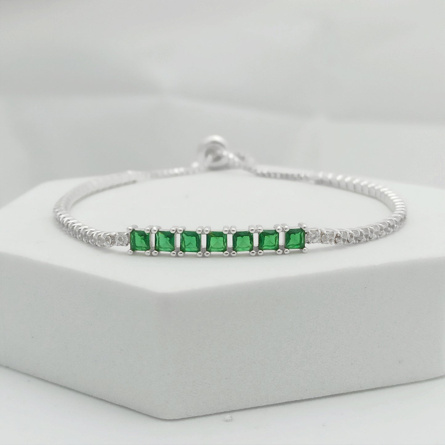 JP54003V - Pulsera Tennis Charming Verde