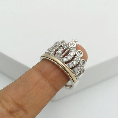 Anillo Corona Circular con Circones
