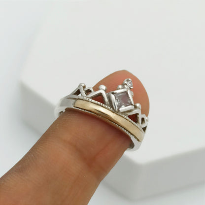 Anillo Corona con Circon Rombo