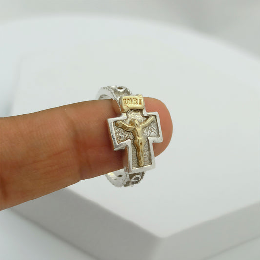 Anillo Denario con Cristo Inri