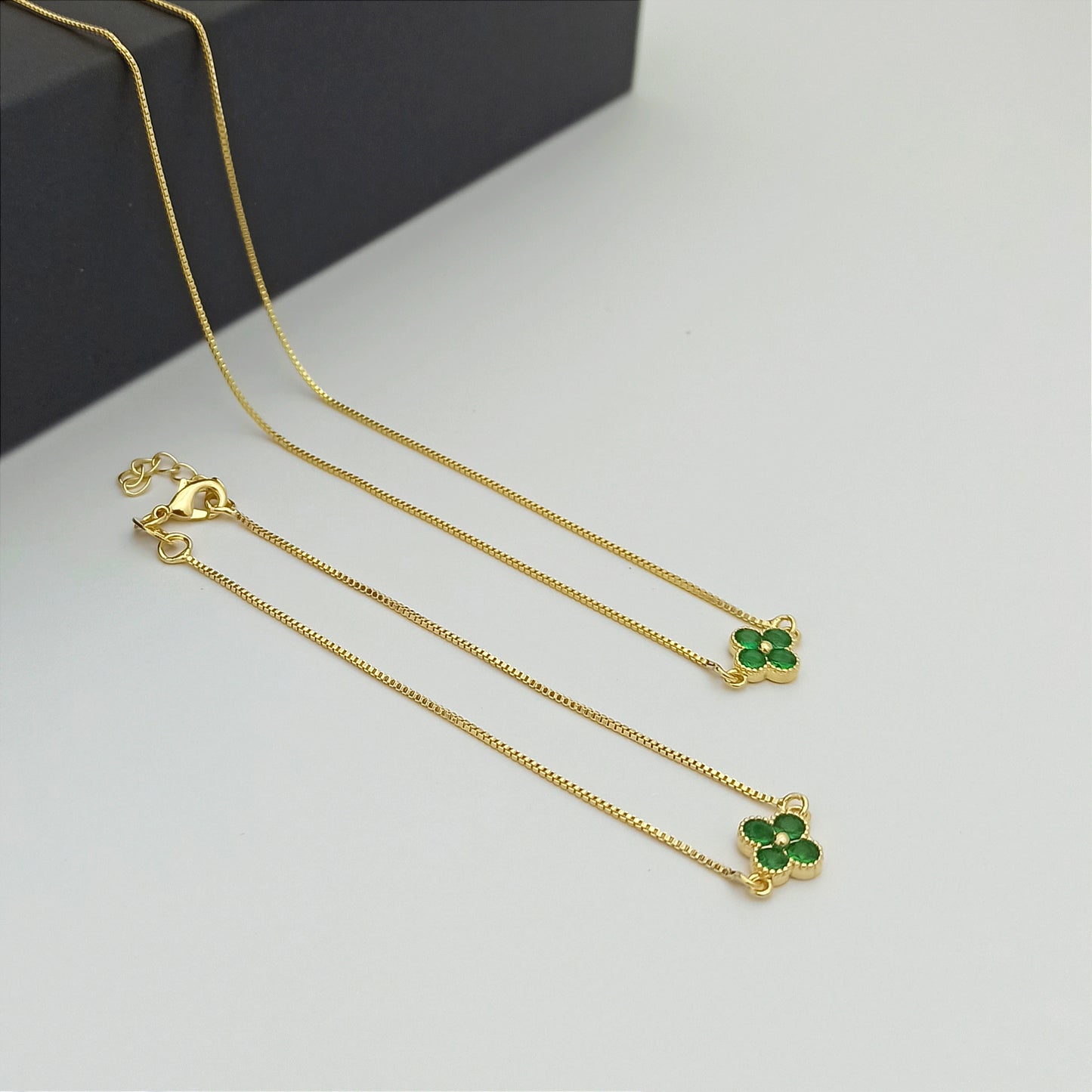 J601841 - Conjunto Cadena y Pulsera Veneciana con Clover