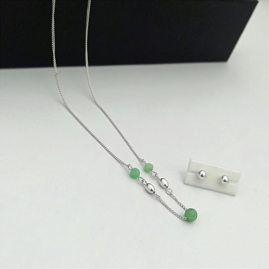 JP61001 - Conjunto Esmeralda Morralla con Cadena y Topitos Balin