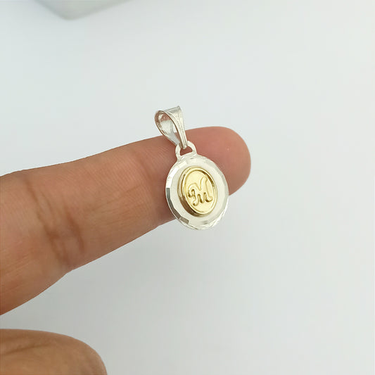 JPO23360M - Dije Letra M Plata y Oro