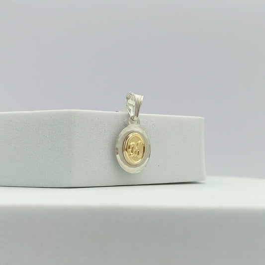 JPO23360M - Dije Letra M Plata y Oro
