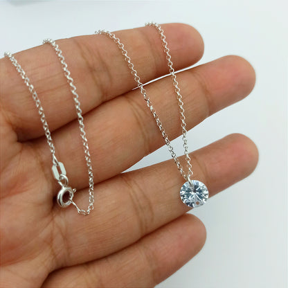 Conjunto Cadena Aros y Dije Circon Redondo