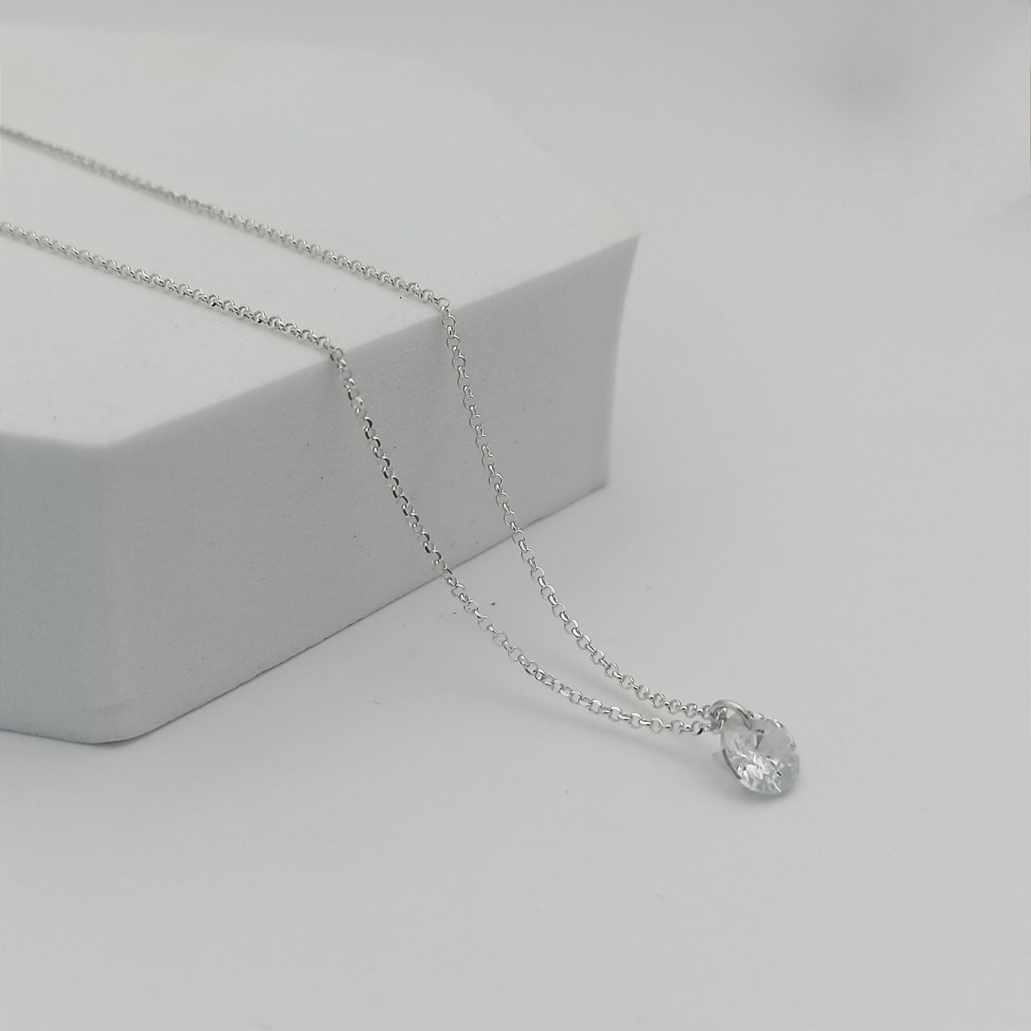 Conjunto Cadena Aros y Dije Circon Redondo