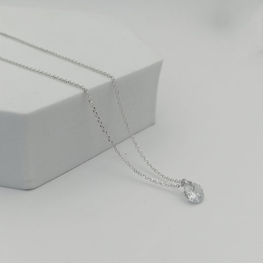 Conjunto Cadena Aros y Dije Circon Redondo