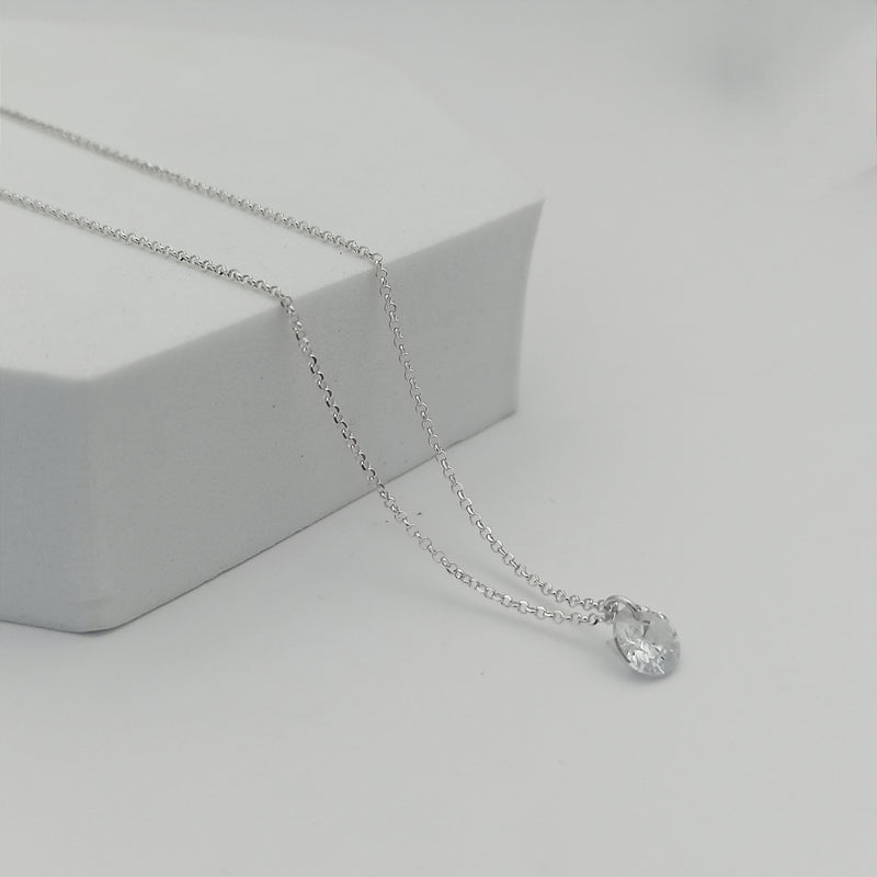 Conjunto Cadena Aros y Dije Circon Redondo