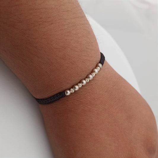MPE09 - Manilla Intercalda con Balines lisos y Diamantados