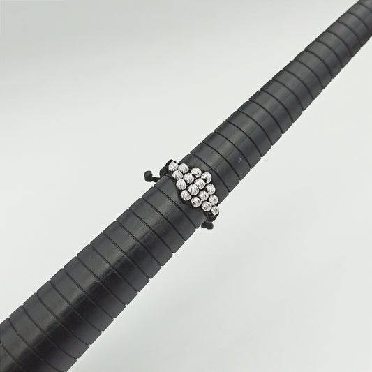 ATP07 - Anillo Tejido en Forma de Rombo con Balines