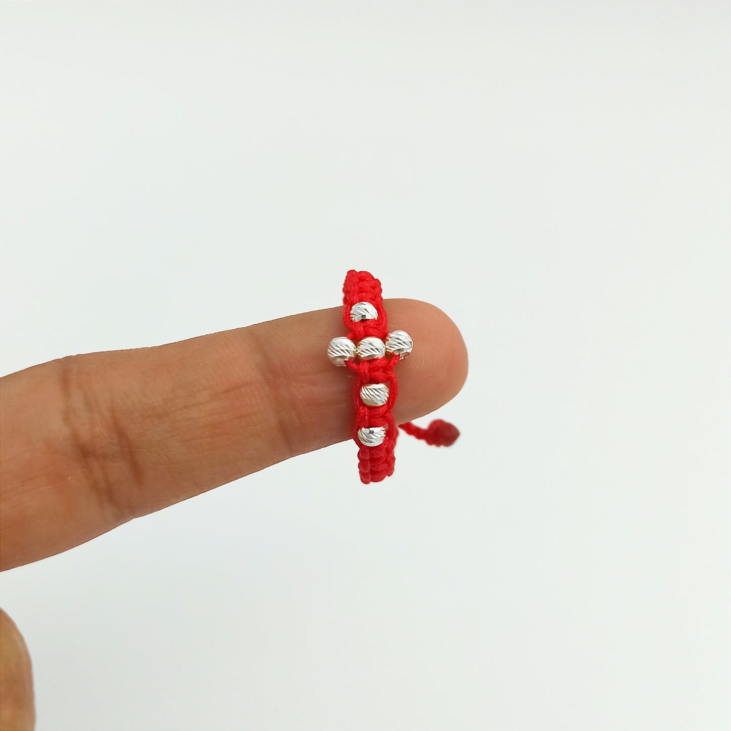 ATP09 - Anillo Tejido en forma de Cruz con Baline Diamantados