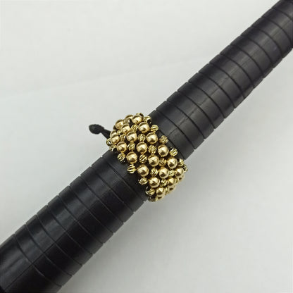AT18 - Anillo Tejido 7 Lines con Balines Lisos y Diamantados