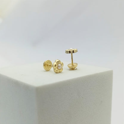 J34314 - Topo Flor Perla 5 Petalos con Rosca de Seguirdad