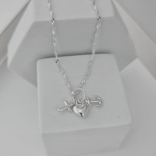Conjunto Cadena Singapur con Dije Tres Gracias