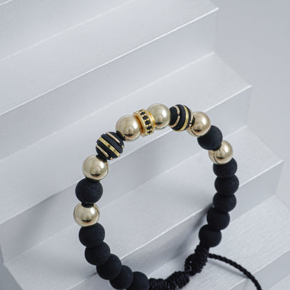 22799N - Herraje Rondel Circonias 1 Linea 8 mm Negro