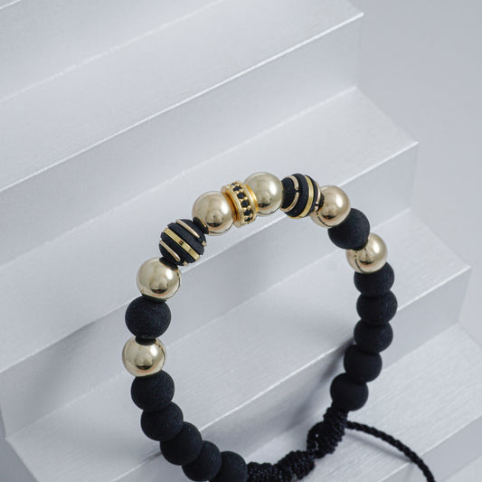 22799N - Herraje Rondel Circonias 1 Linea 8 mm Negro