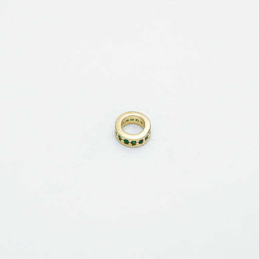 22799V - Herraje Rondel Circonias 1 Linea 8 mm Verde