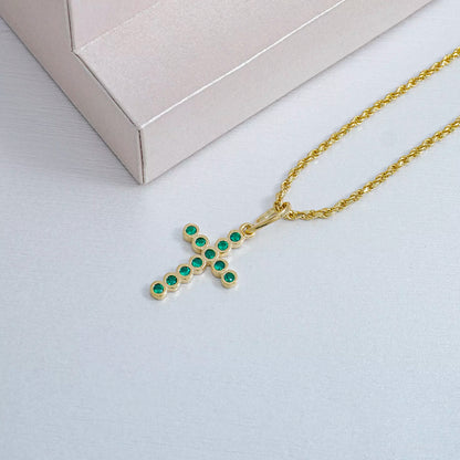 22889 - Dije Cruz Swarovski Verde