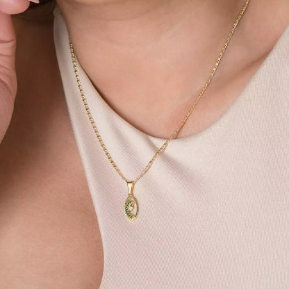 23147V - Dije Virgen Niña Verde