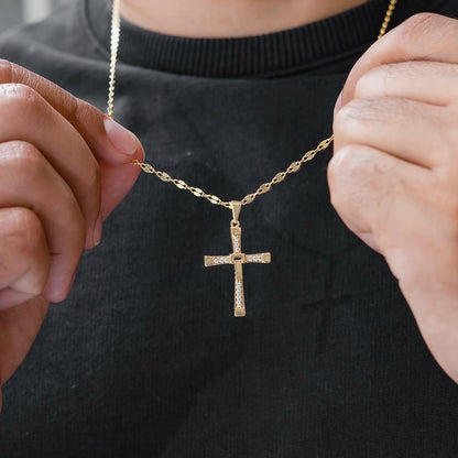 23171C - Dije Cruz Toretto 3.1 Cms Cristal