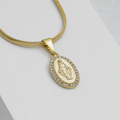 23219 - Dije Milagrosa con circonias cristal