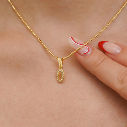 23370O - Dije Silueta Letra O Mediana Con Circones