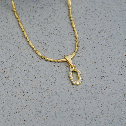 23370O - Dije Silueta Letra O Mediana Con Circones