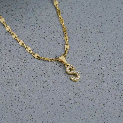 23370S - Dije Silueta Letra S Mediana Con Circones