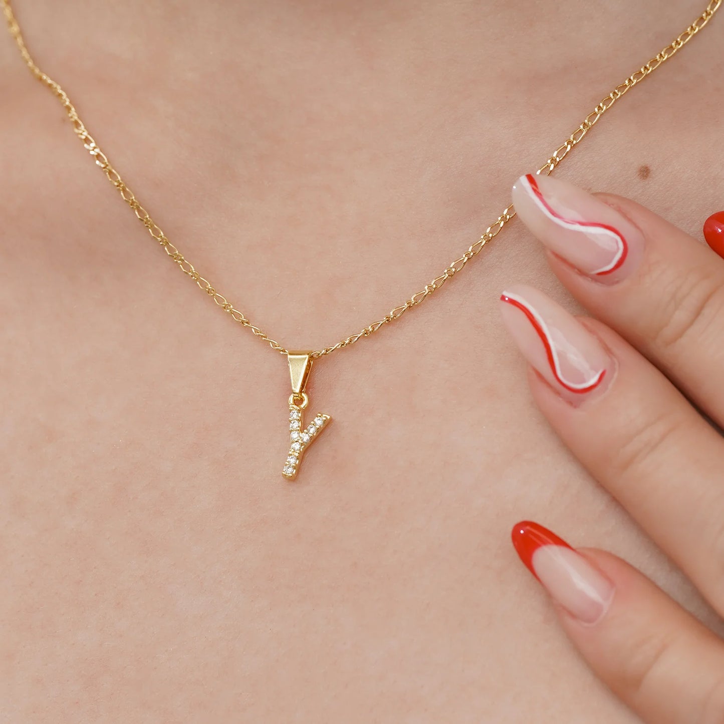 23370Y - Dije Silueta Letra Y Mediana Con Circones