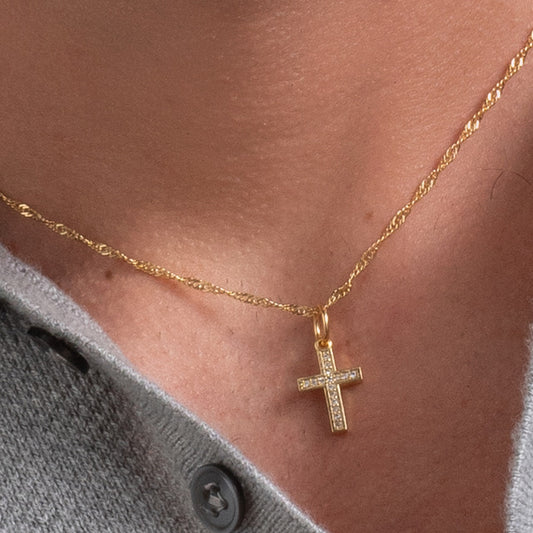 24071 - Dije Cruz Cuadrada con Circones