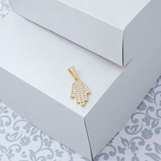 24350 - Dije Mano Hamsa con Circonias