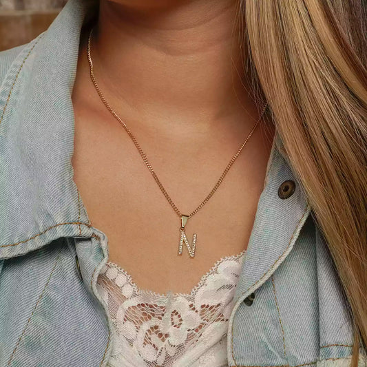 24360N - Dije Silueta Letra N Grande