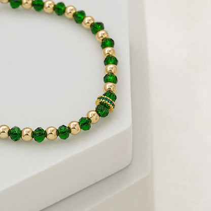 24800V - Herraje Rondel circonias x 3 Verde