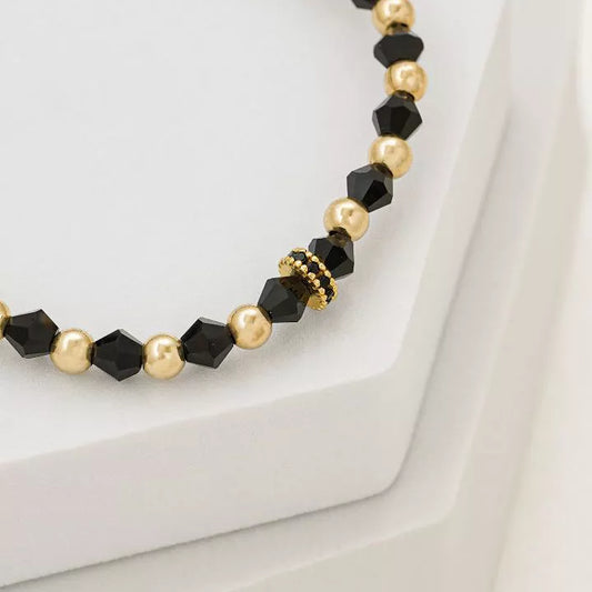 24800N - Herraje Rondel circonias x 3 Negro