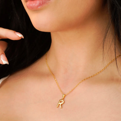 25360R - Dije Silueta Letra R Lisa Grande