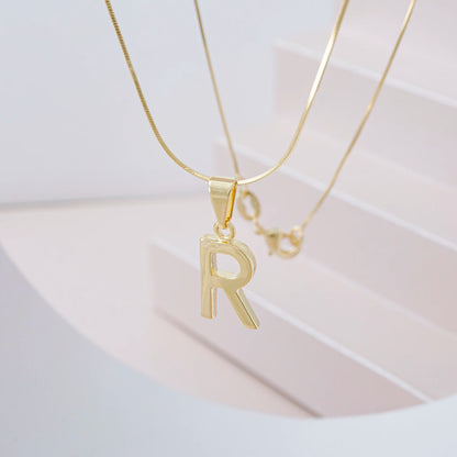 25360R - Dije Silueta Letra R Lisa Grande