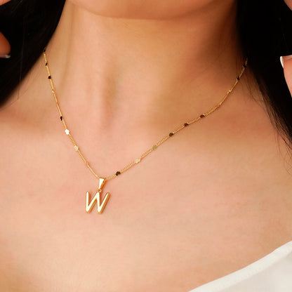 25360W - Dije Silueta Letra W Lisa Grande