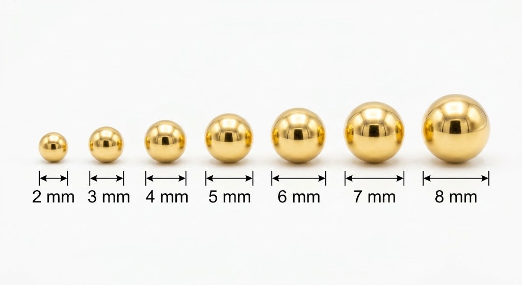 Balín 8mm Oro 18k laminado -  Dorado x Unidad (Copia)