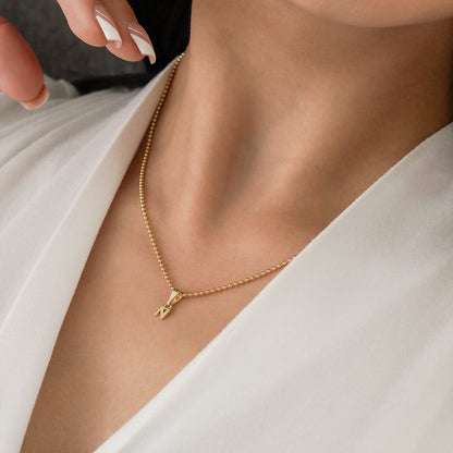 26360N - Dije Silueta Letra N Lisa Mini