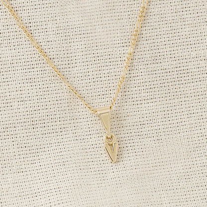 26360V - Dije Silueta Letra V Lisa Mini